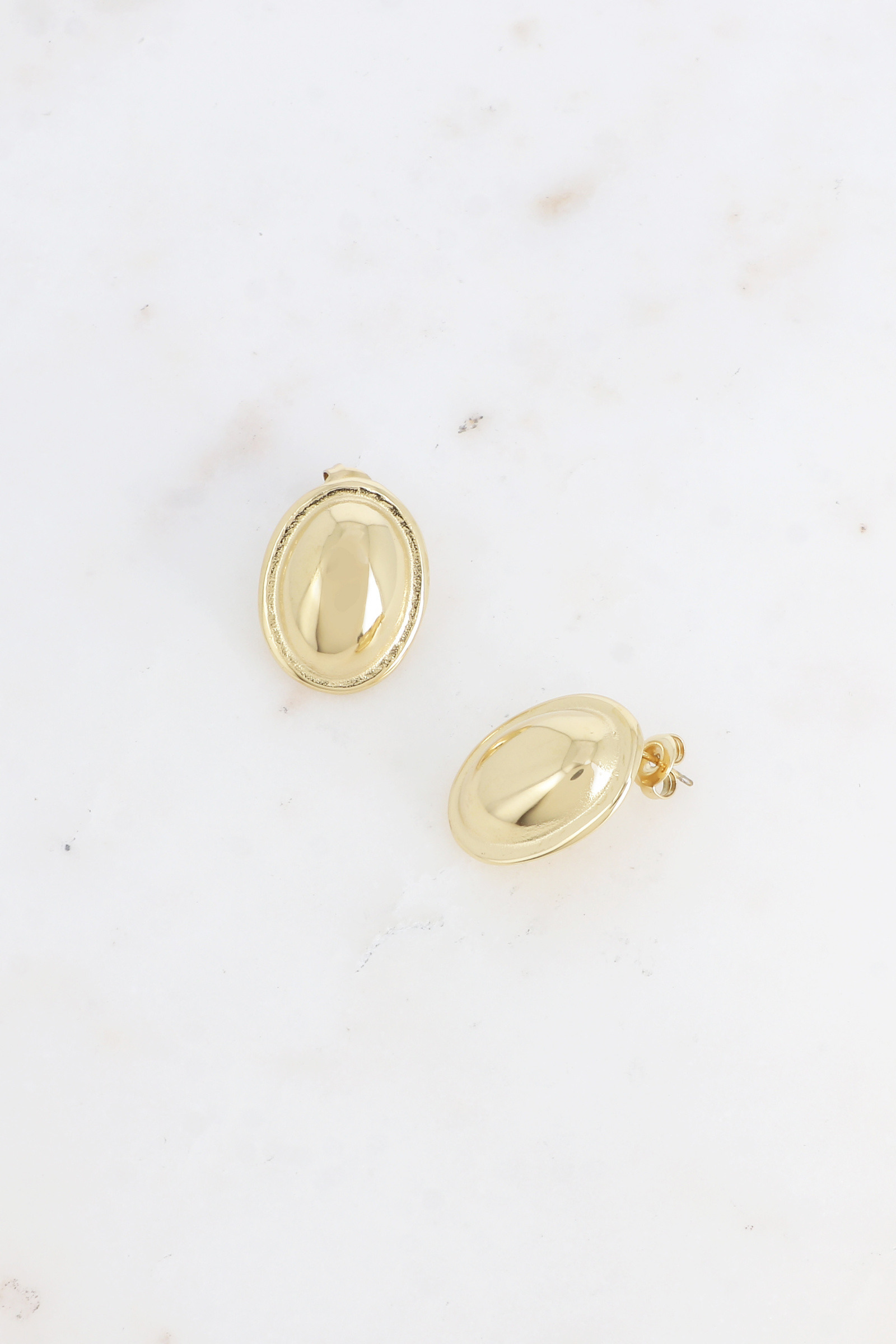 Grossiste Bohm - Boucles puces - petite pièce bombée ovale et miroir