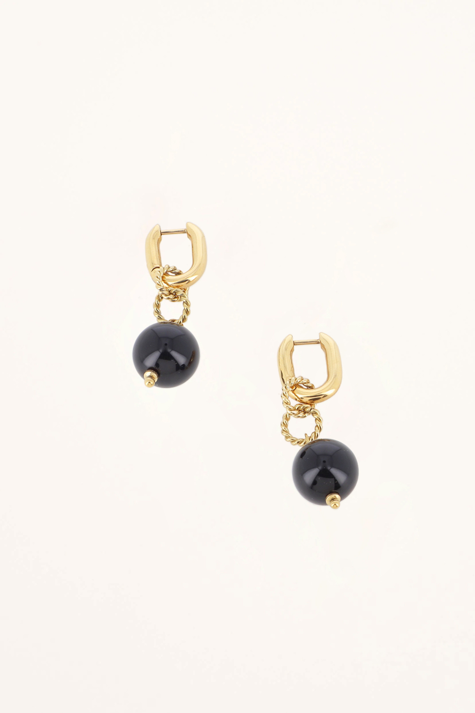 Wholesaler Bohm - Isa mini hoop earrings - natural stone rings and ball
