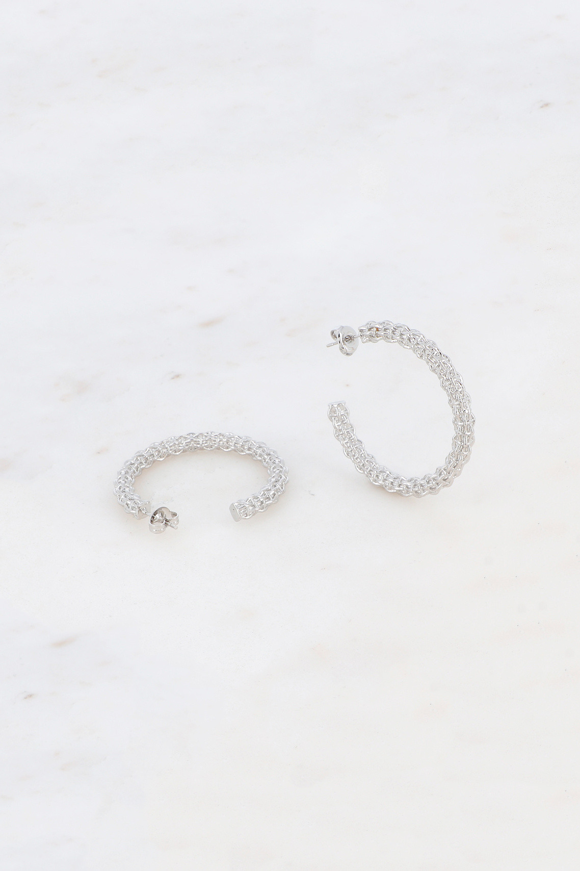 Mayorista Bohm - Pendientes aro - aro efecto malla rayas 4 cm