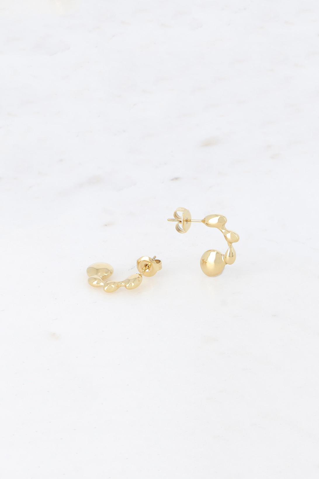 Mayorista Bohm - Pendientes de aro - anillo efecto gota ondulada