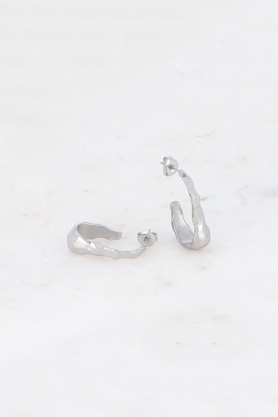 Mayorista Bohm - Pendientes de aro - anillo curvo, forma estructurada