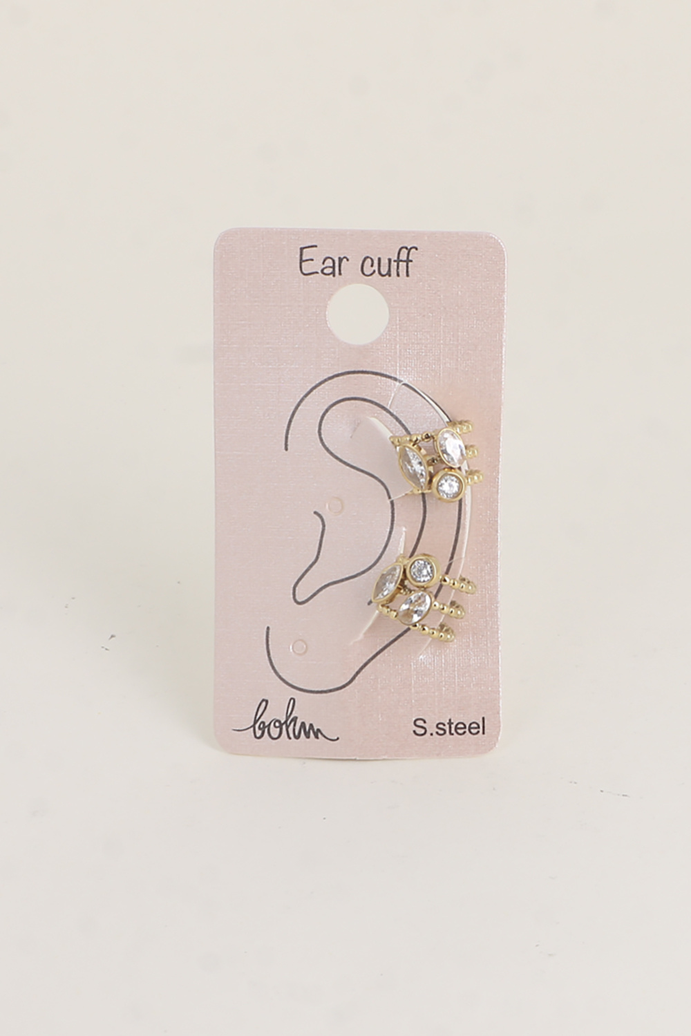 Grossiste Bohm - Earcuffs - 3 anneaux milgrain et de 3 cristaux