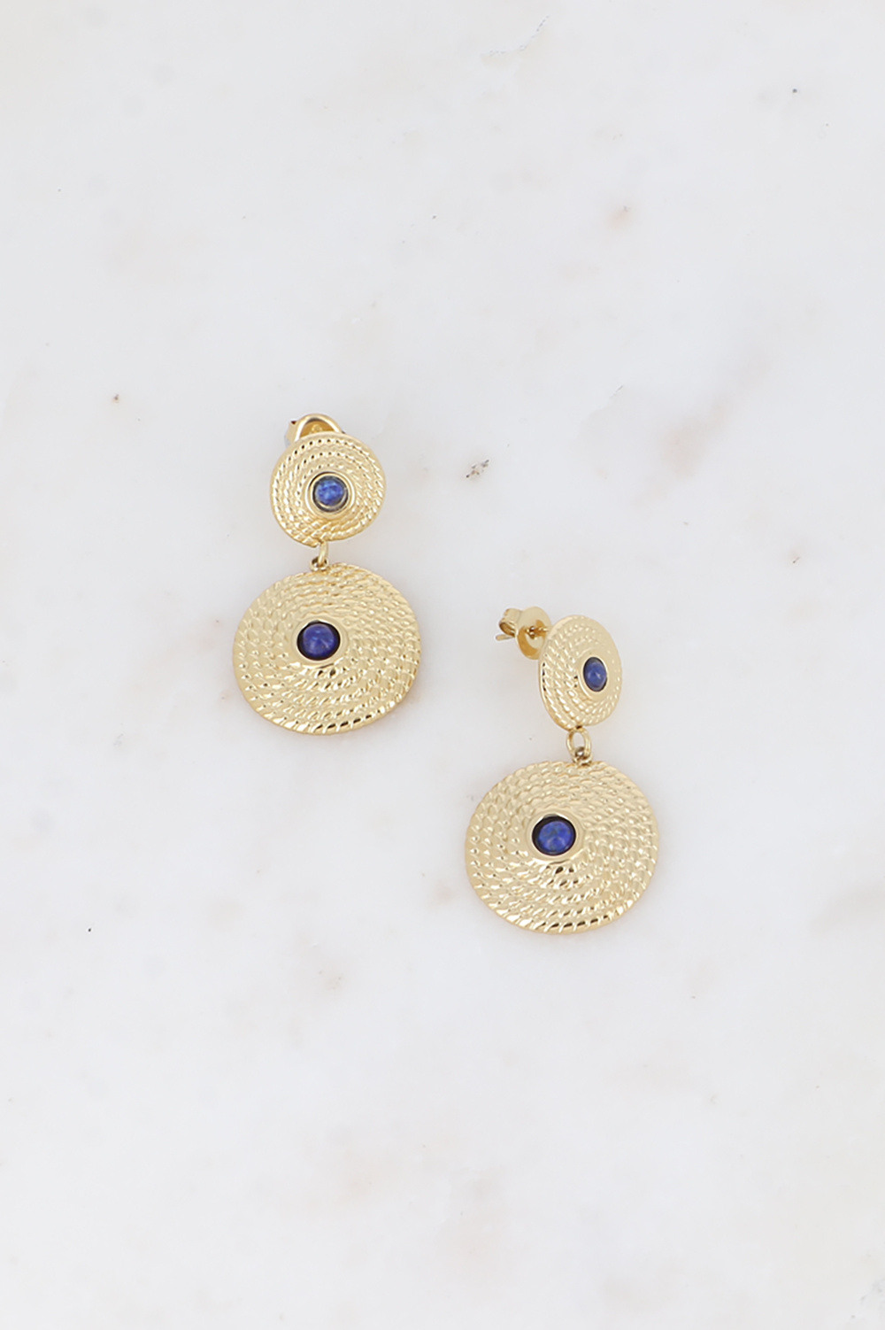 Wholesaler Bohm - Pendant curls - 2 pieces braided rings with natural stones