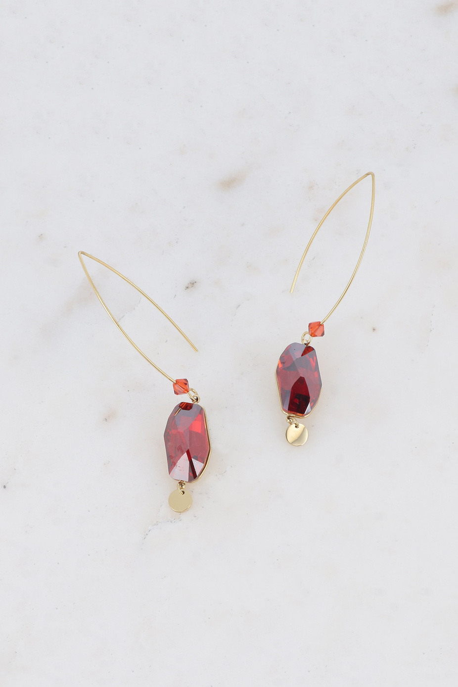 Grossiste Bohm - Boucles pendantes - ornées de cristaux de Swarovski® et pampille ronde