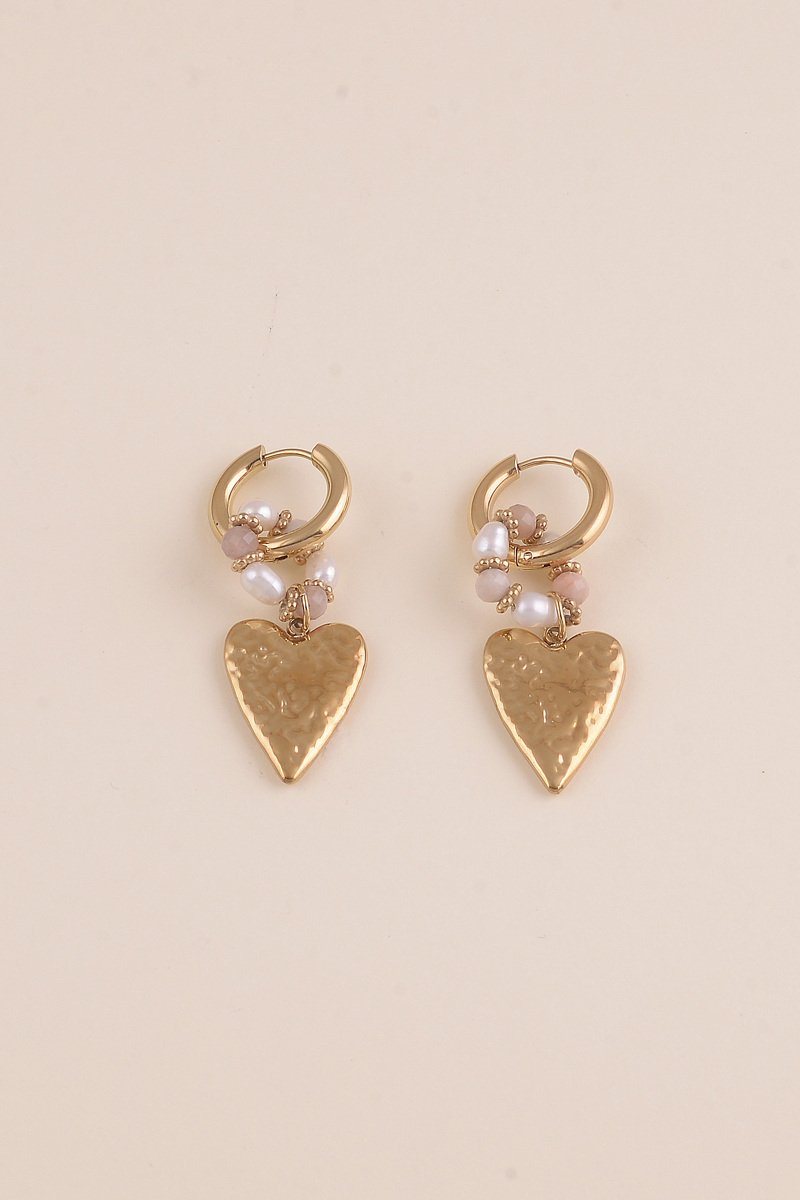 Mayorista Bohm - Aros - Anillo de Perlas de Agua Dulce y Piedras Naturales, Corazón