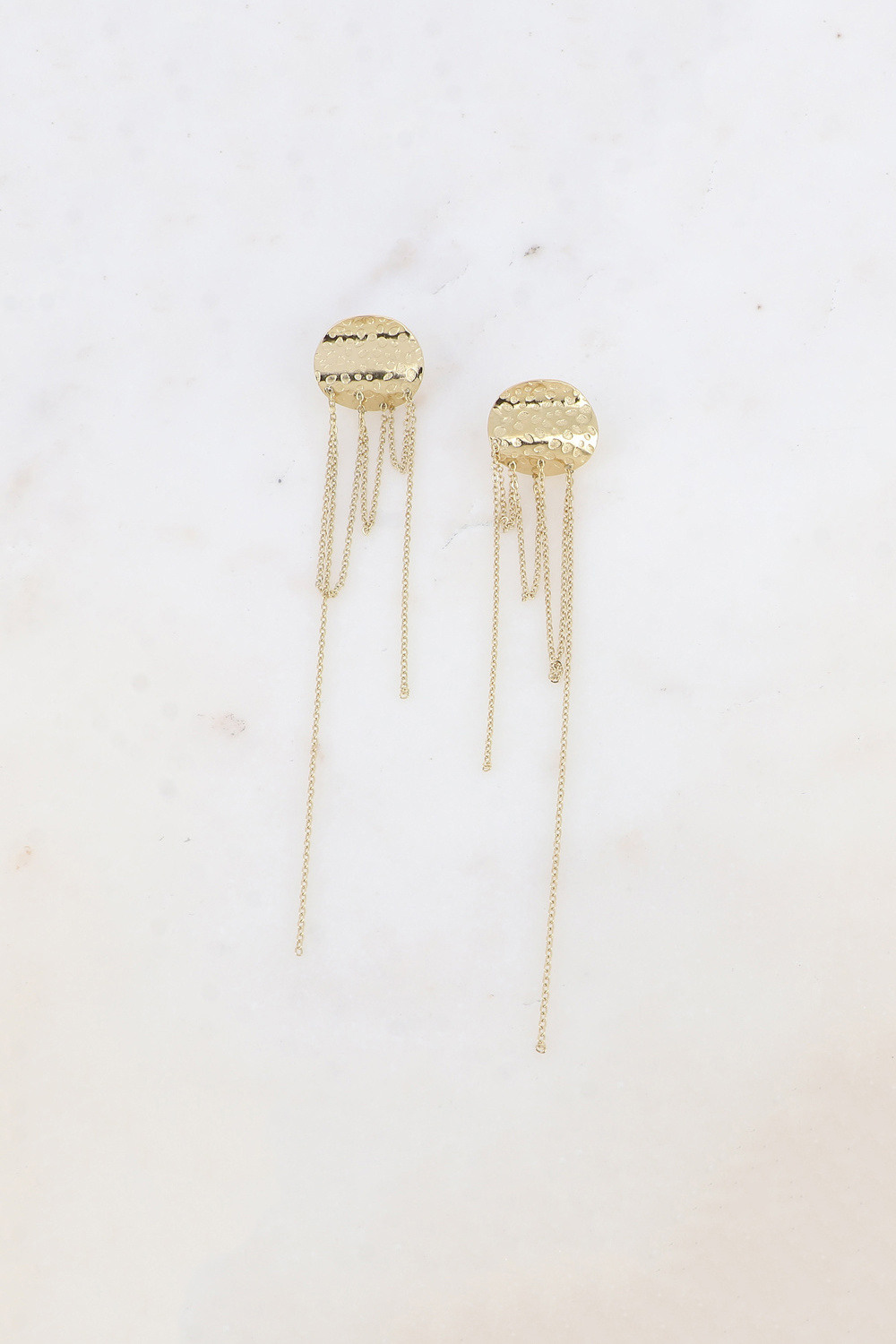 Grossiste Bohm - Boucles pendantes - pièce ronde et chaînes pendantes