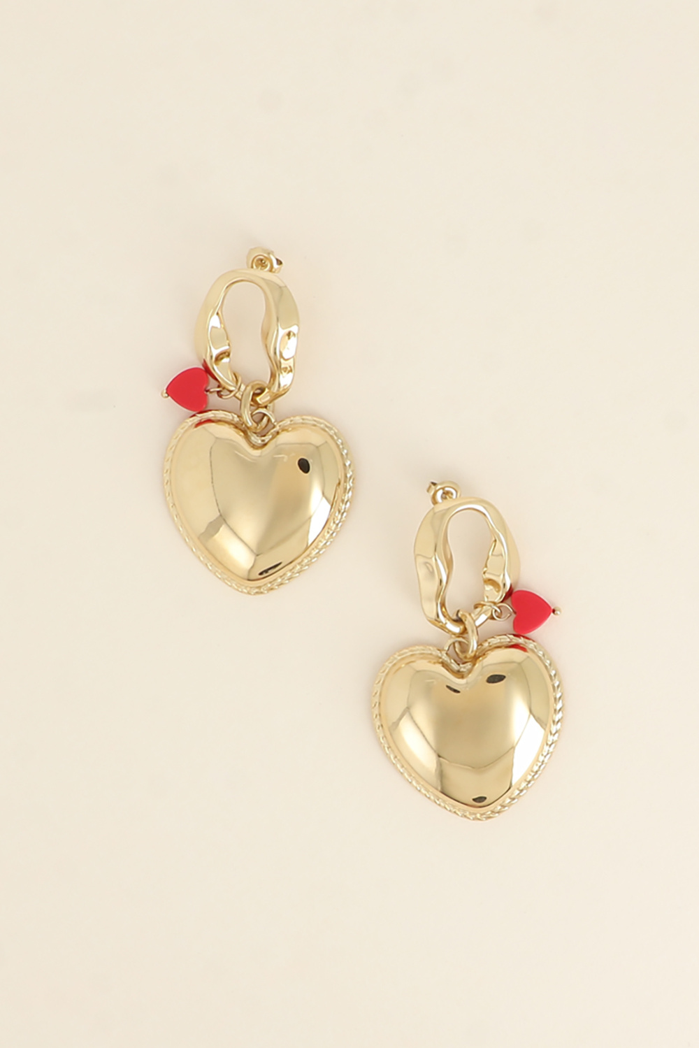 Wholesaler Bohm - Hoop Earrings - Set of 2 (openwork oval and domed heart), heart pearl