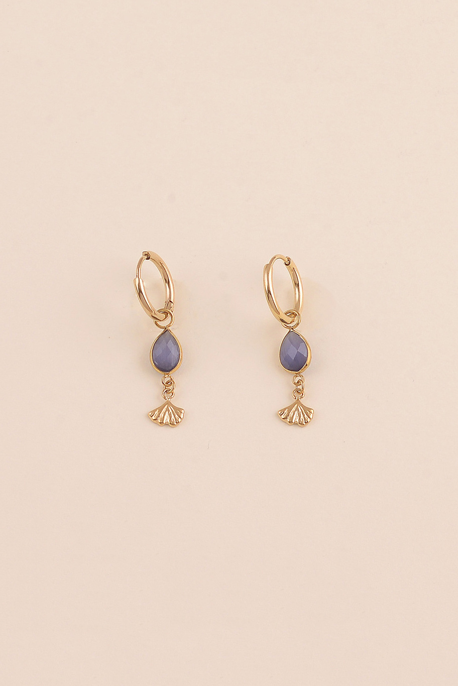 Wholesaler Bohm - Hoop Earrings - Teardrop Crystal and Ginkgo