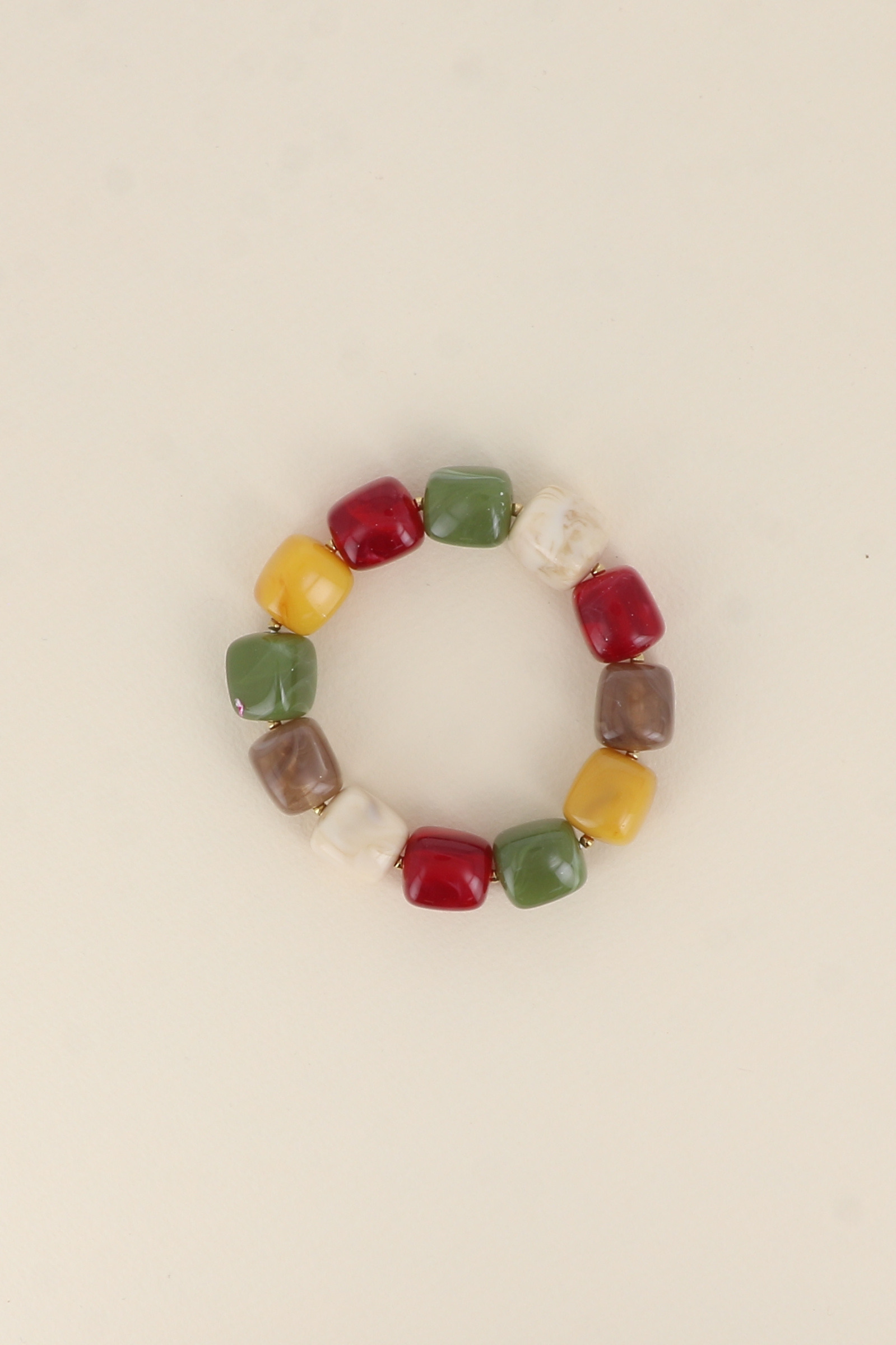 Mayorista Bohm - Pulsera elástica - cuentas de resina cúbicas