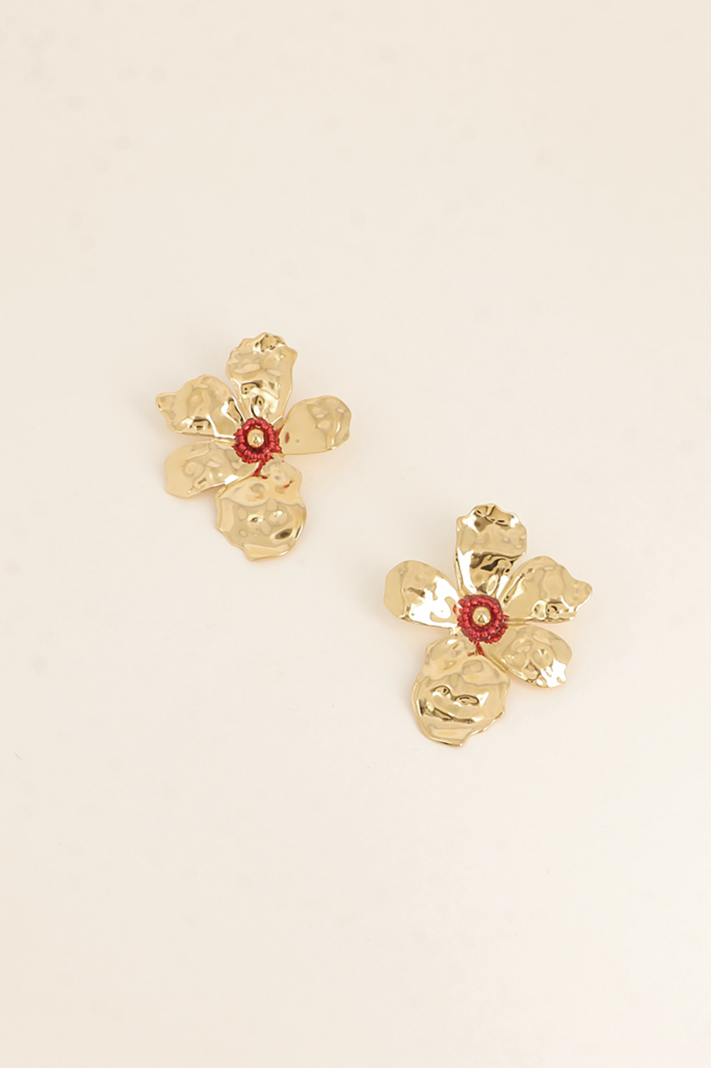 Wholesaler Bohm - Stud earrings - floral design and pearls
