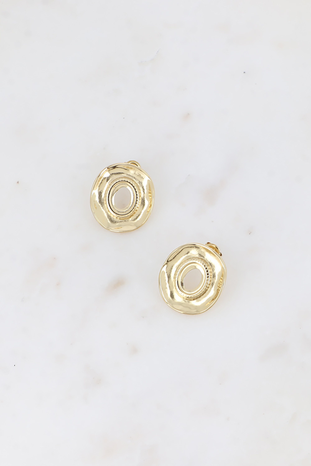 Wholesaler Bohm - Flea loops - 1 textured oval piece 22x24mm