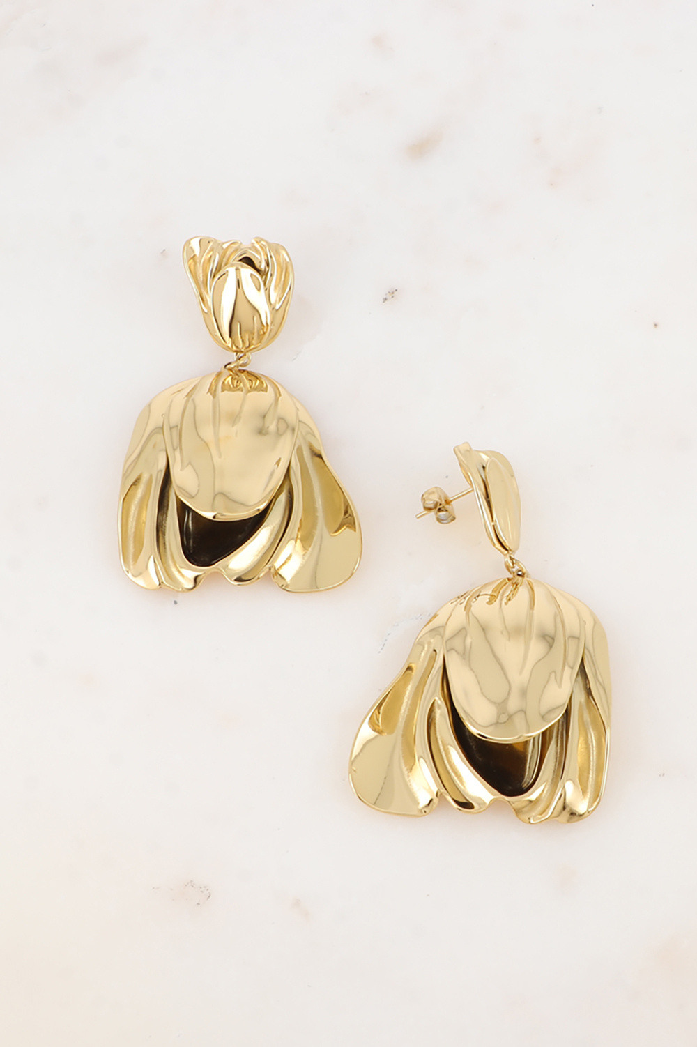 Grossiste Bohm - Boucles pendantes Célestine - motif feuillage