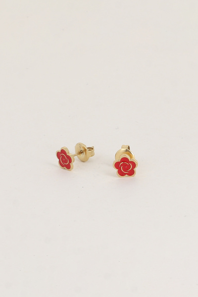 Mayorista Bohm - Pendientes de botón - flor esmaltada de 7mm Mayorista Bohm - Pendientes de botón - flor esmaltada de 7mm
