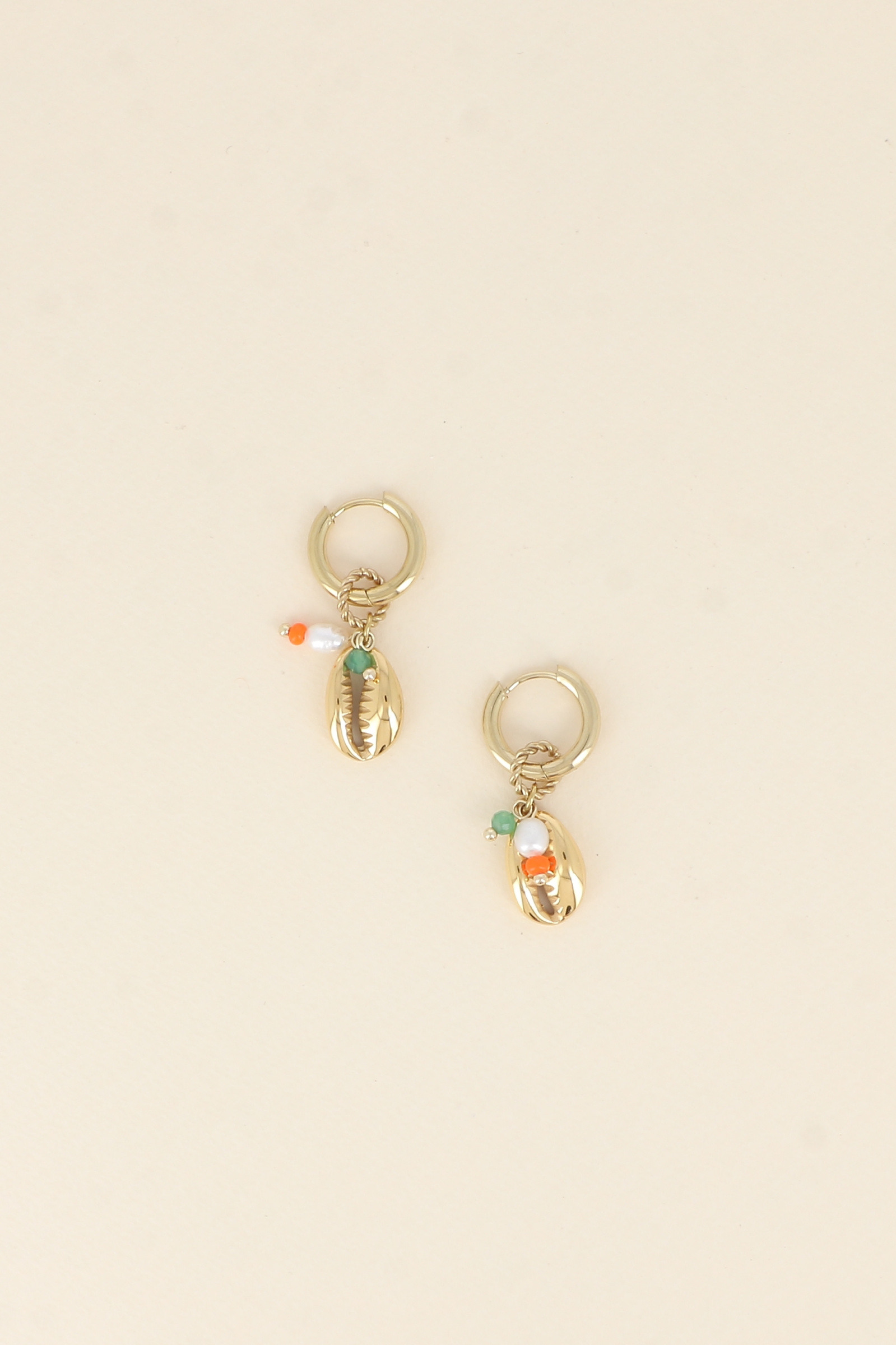 Wholesaler Bohm - Hoop Earrings - Cowrie, Freshwater Pearl and Beads