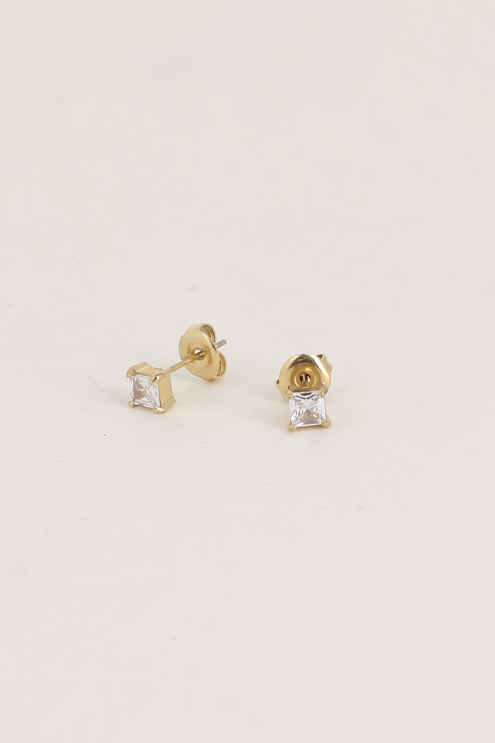 Mayorista Bohm - Pendientes de botón - cristal cuadrado de 4mm