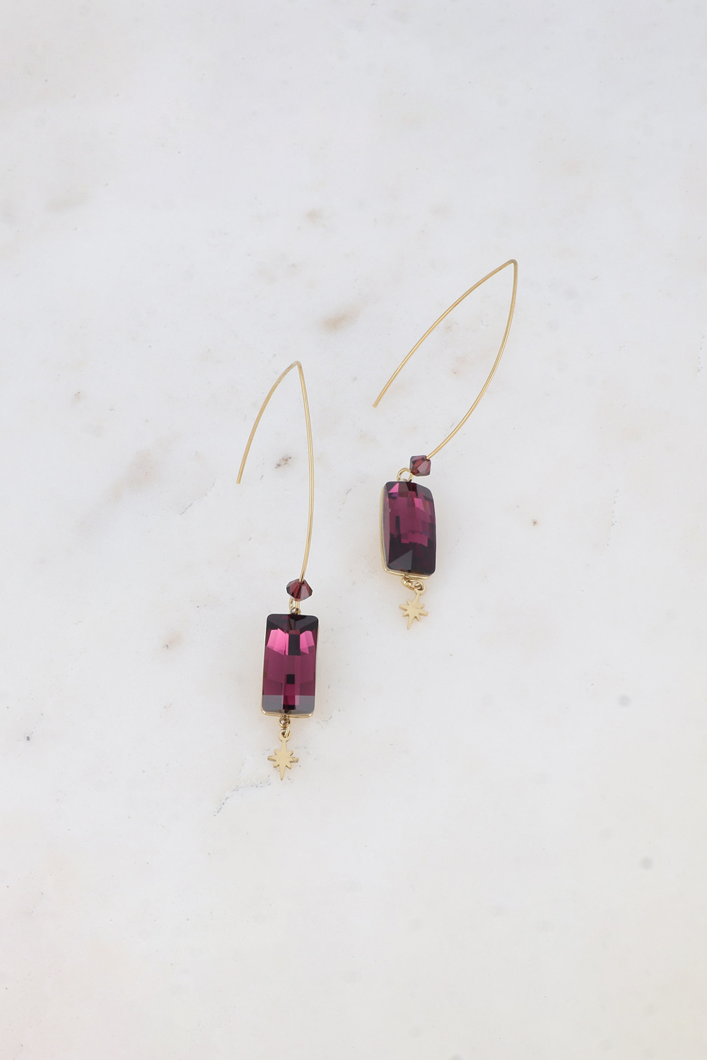 Mayorista Bohm - Pendientes Colgantes Brighid - Cristal 4524 (16x8mm) con Colgante de Estrella