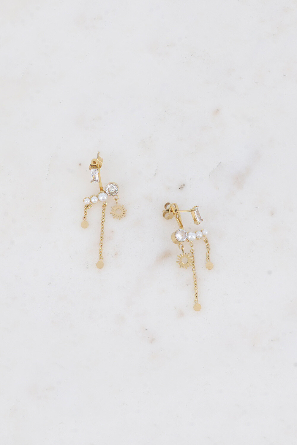 Grossiste Bohm - Boucles puces - cristal et interchangeable acétates nacrés, soleil
