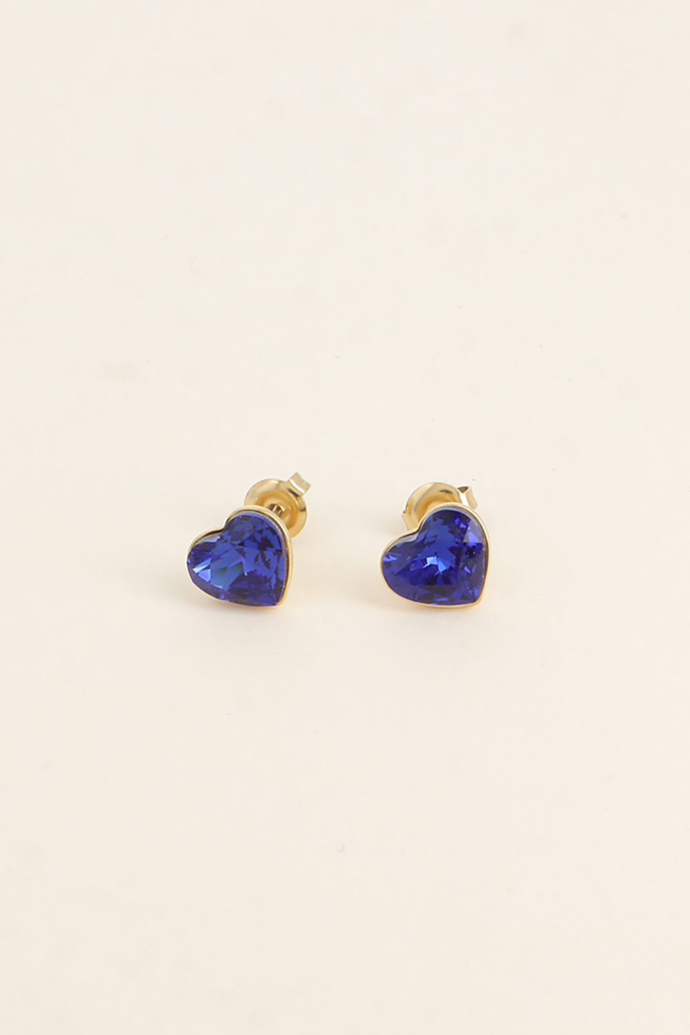 Mayorista Bohm - Pendientes de botón - corazón de cristal facetado de 10mm