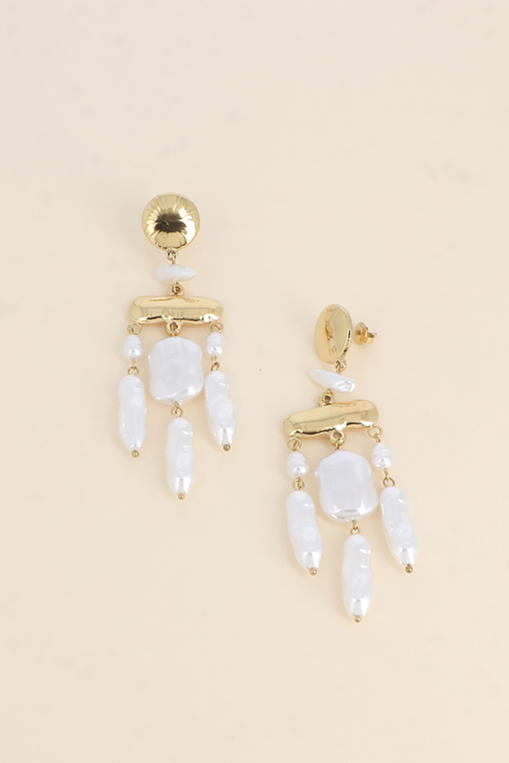 Wholesaler Bohm - Pendant curls - textured parts and white resin pearls