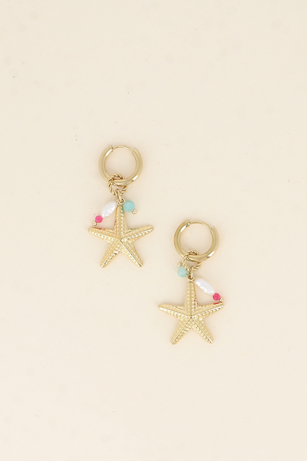 Wholesaler Bohm - Hoop Earrings - Charms (starfish, freshwater pearls, natural stones)