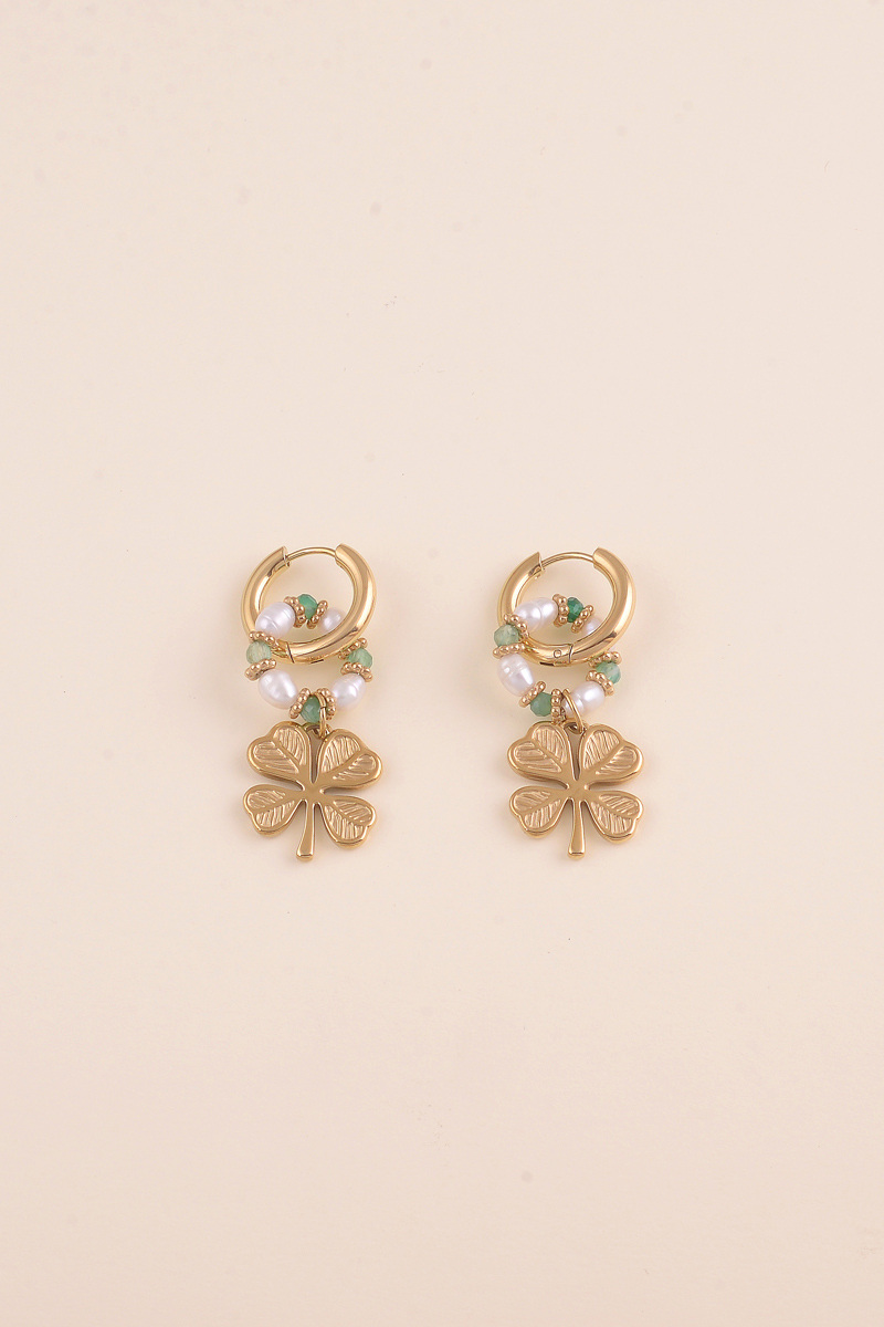 Mayorista Bohm - Aros - anillo de piedras naturales, perlas de agua dulce, trébol