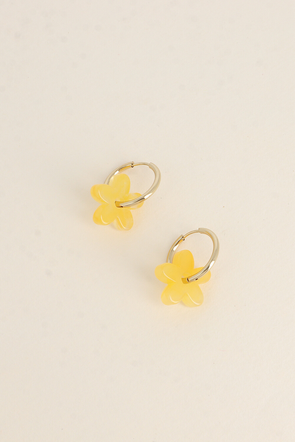 Großhändler Bohm - Kreolen - 2*20 mm Ring und Harzblume 19mm