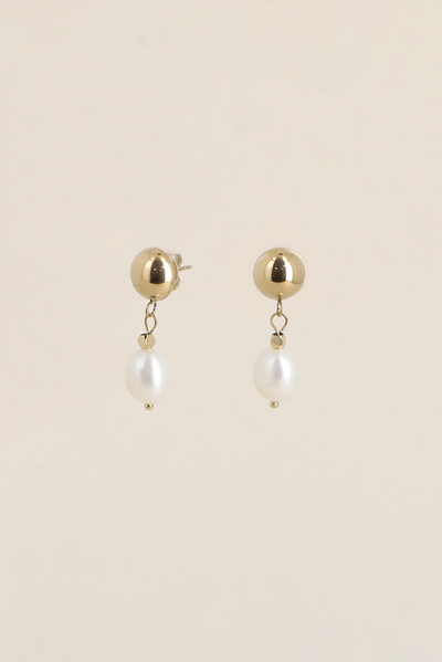 Mayorista Bohm - Pendientes colgantes - media esfera y perla de agua dulce Mayorista Bohm - Pendientes colgantes - media esfera y perla de agua dulce
