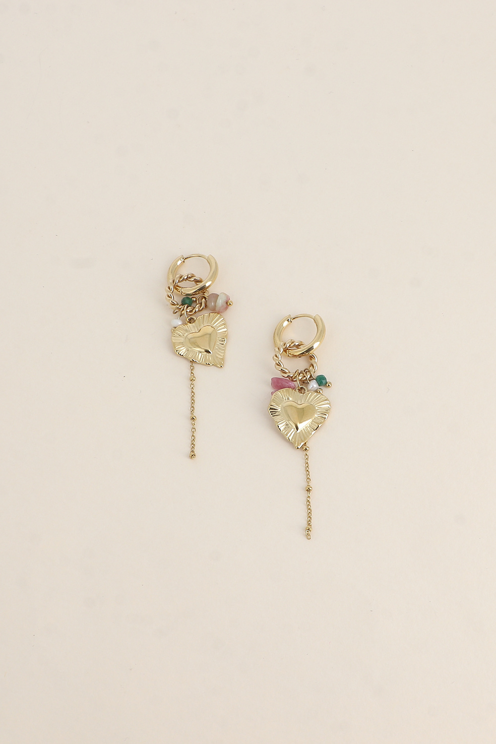 Wholesaler Bohm - Hoops - twisted ring, natural stones and heart