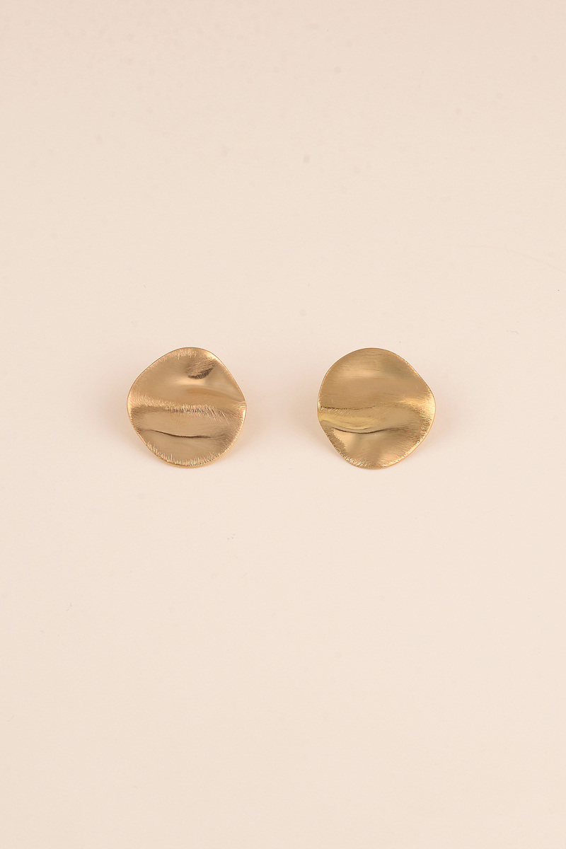 Grossiste Bohm - Boucles puces - pièce ronde ondulée effet brossée