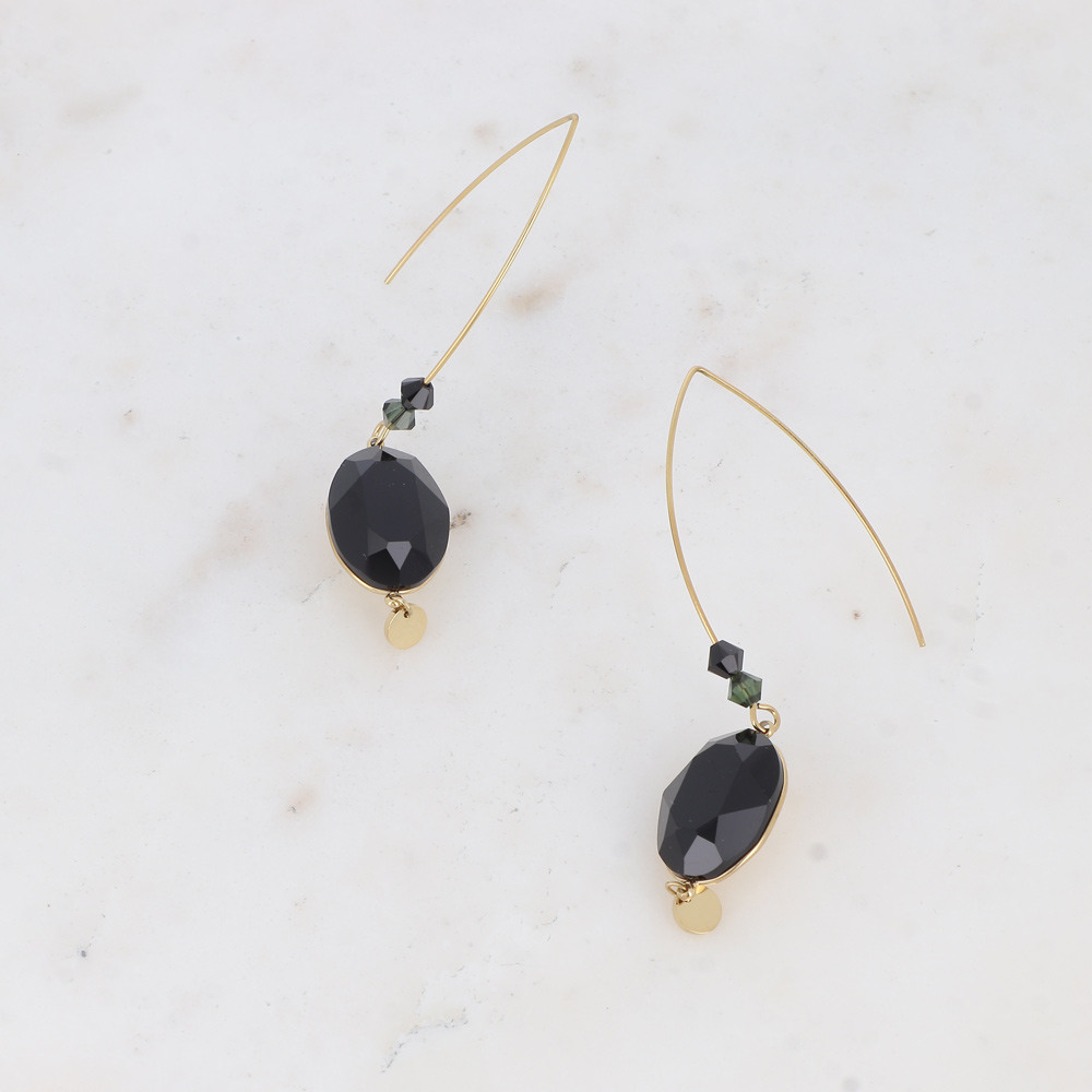Grossiste Bohm - Boucles - cristal ovale 13x18mm et 2 toupies