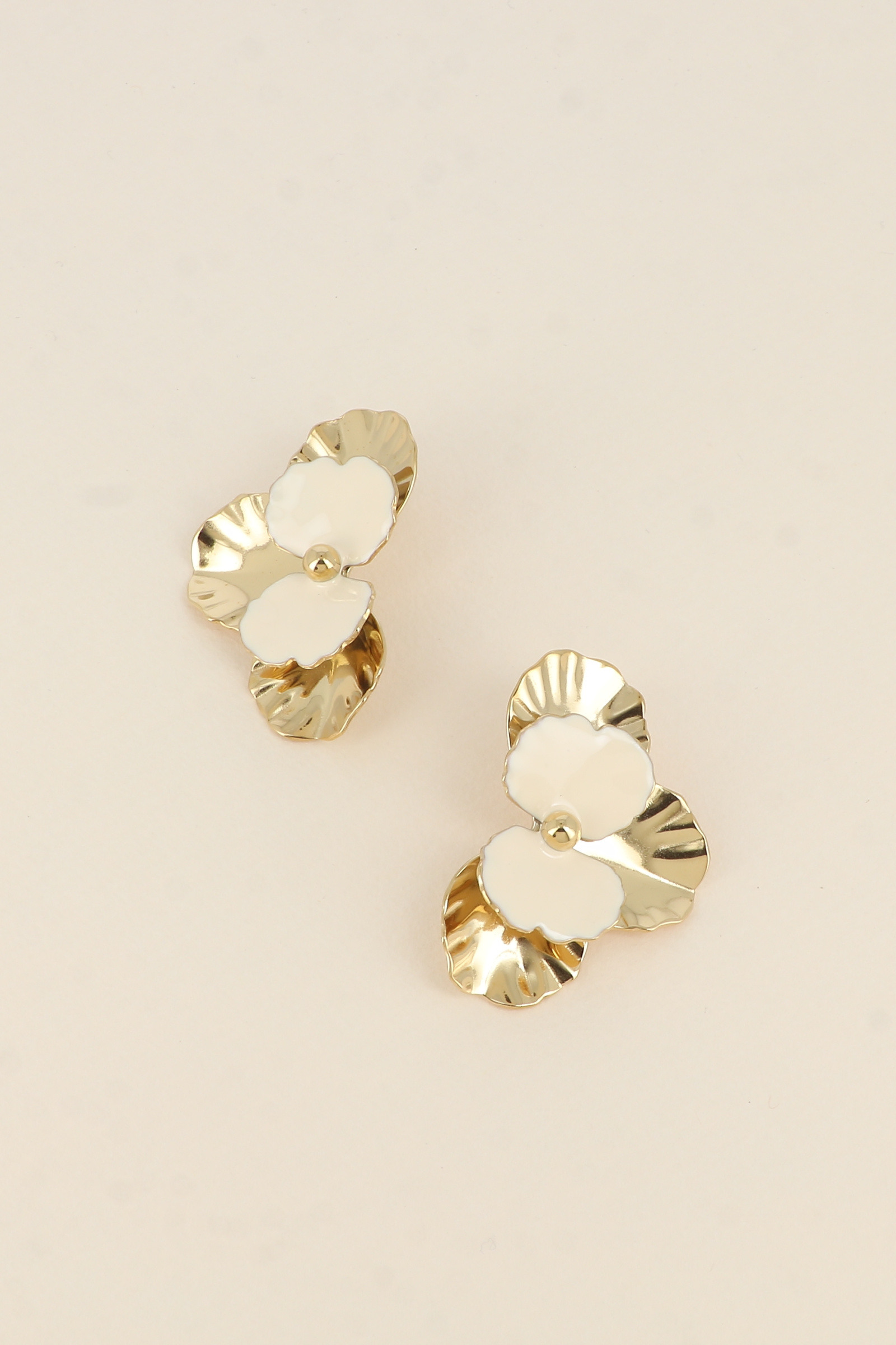 Mayorista Bohm - Pendientes de botón - flor con esmalte 30 x 46 mm