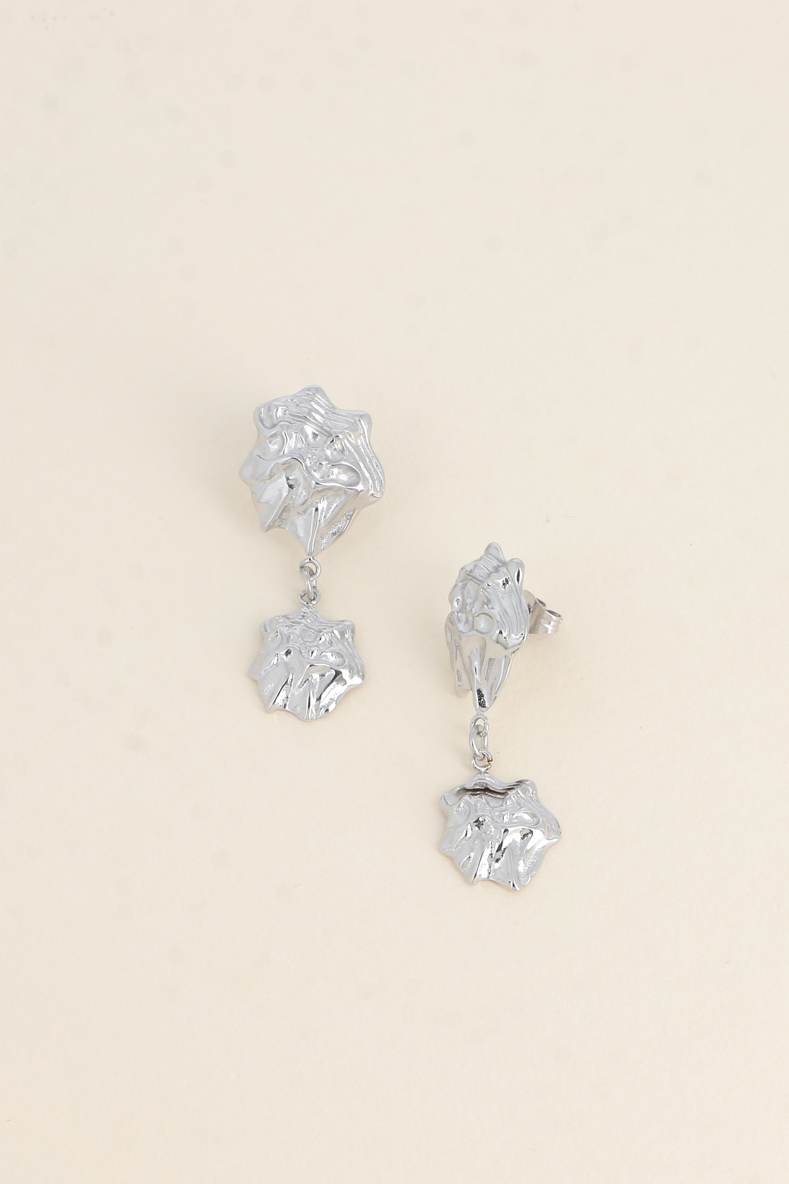 Grossiste Bohm - Boucles pendantes - double pièce effet coquillage