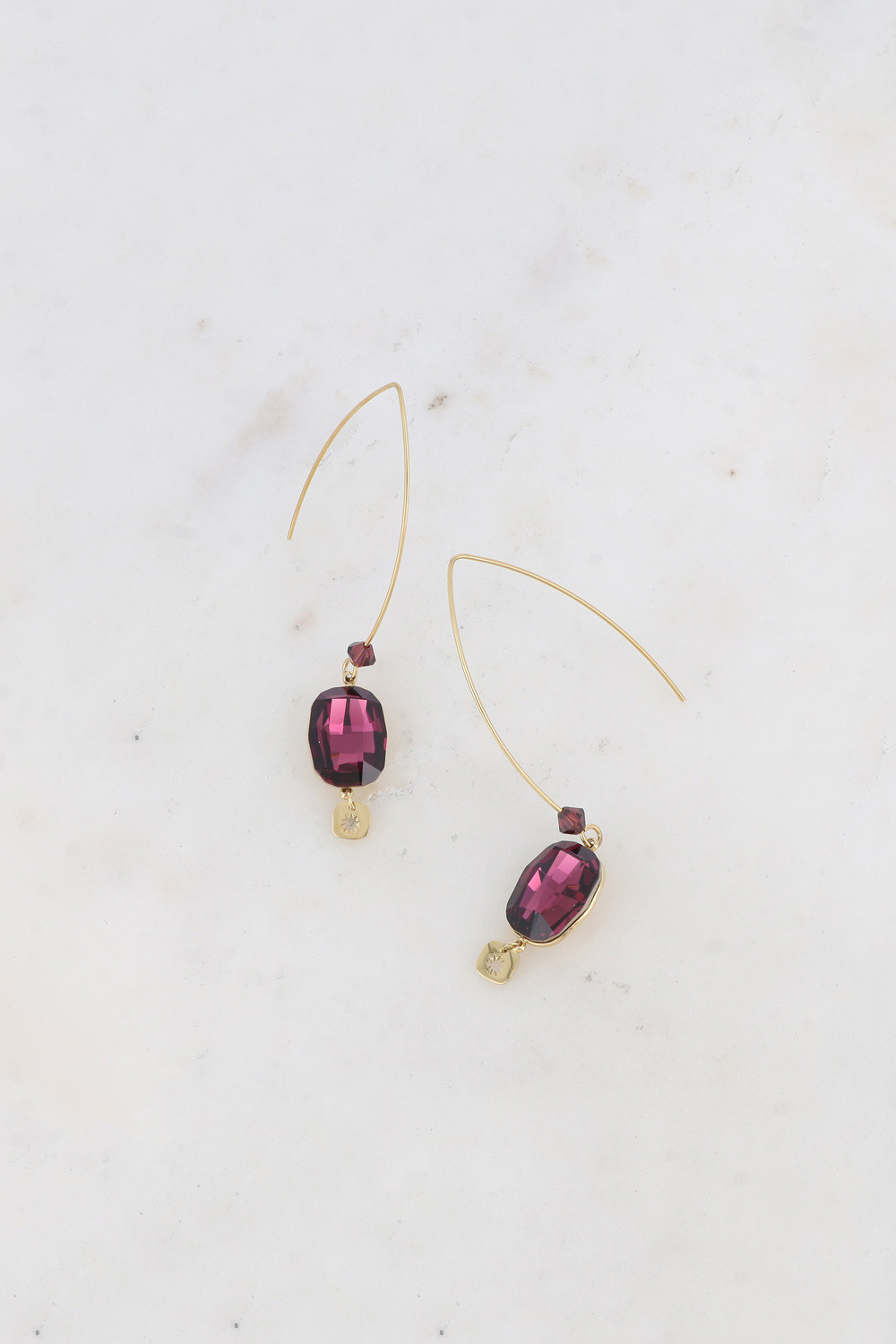 Grossiste Bohm - Boucles pendantes - ornées de cristaux de Swarovski® 10 x 14 mm
