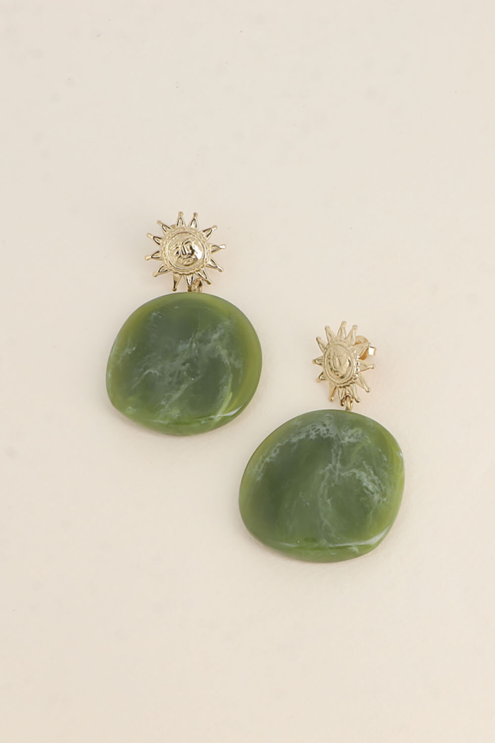 Wholesaler Bohm - Dangling earrings - sun and colorful resin