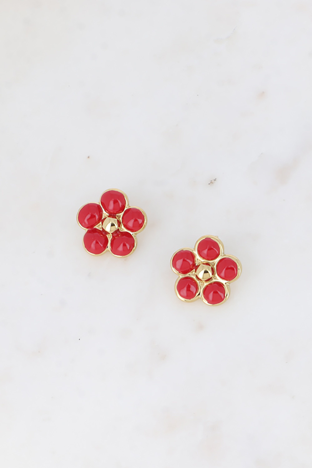 Mayorista Bohm - Pendientes bala - flor esmaltada 22mm