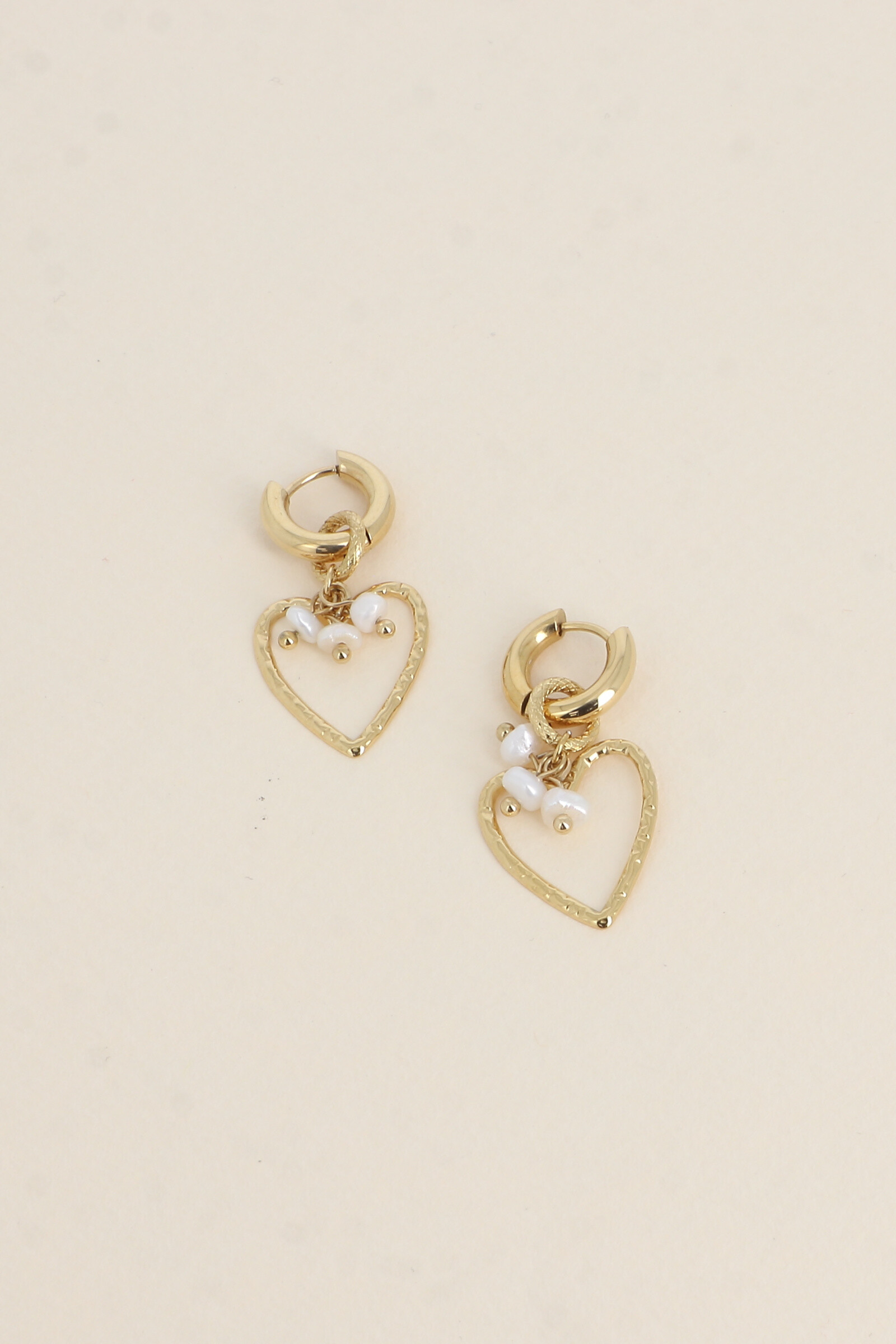 Wholesaler Bohm - Creoles - openwork heart and freshwater pearls