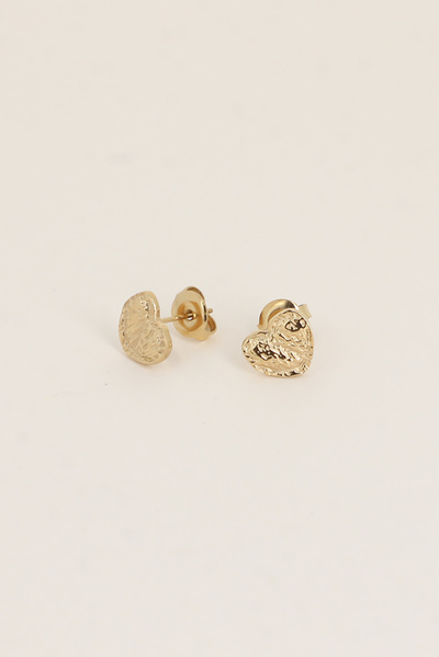 Mayorista Bohm - Pendientes de botón - corazón texturizado Mayorista Bohm - Pendientes de botón - corazón texturizado