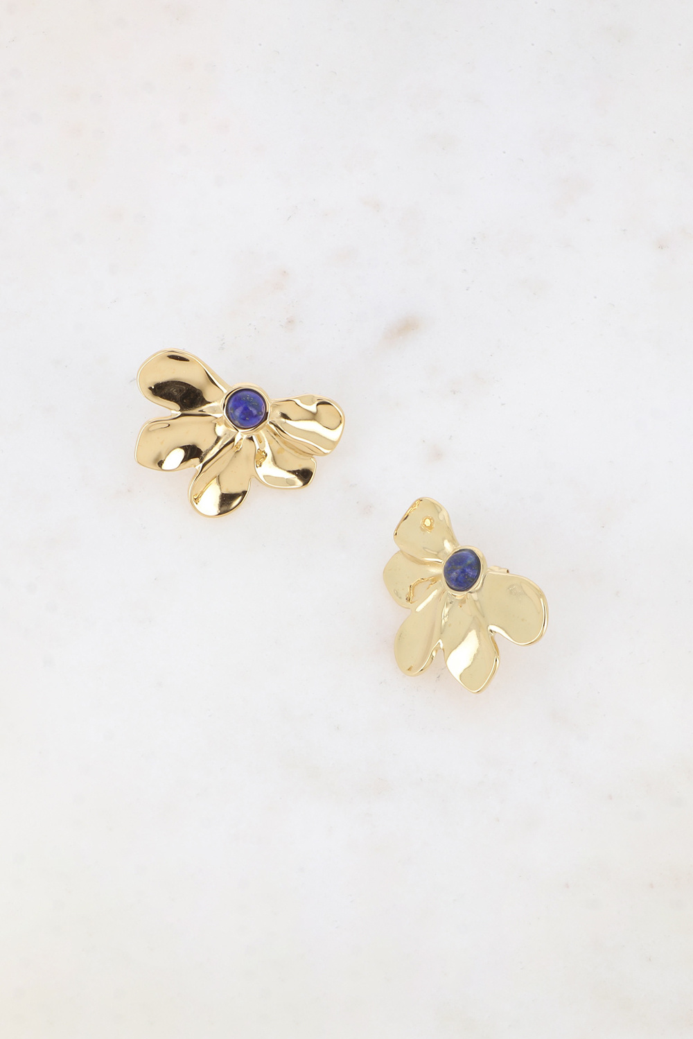 Mayorista Bohm - Pendientes de botón - diseño floral con piedra natural redonda