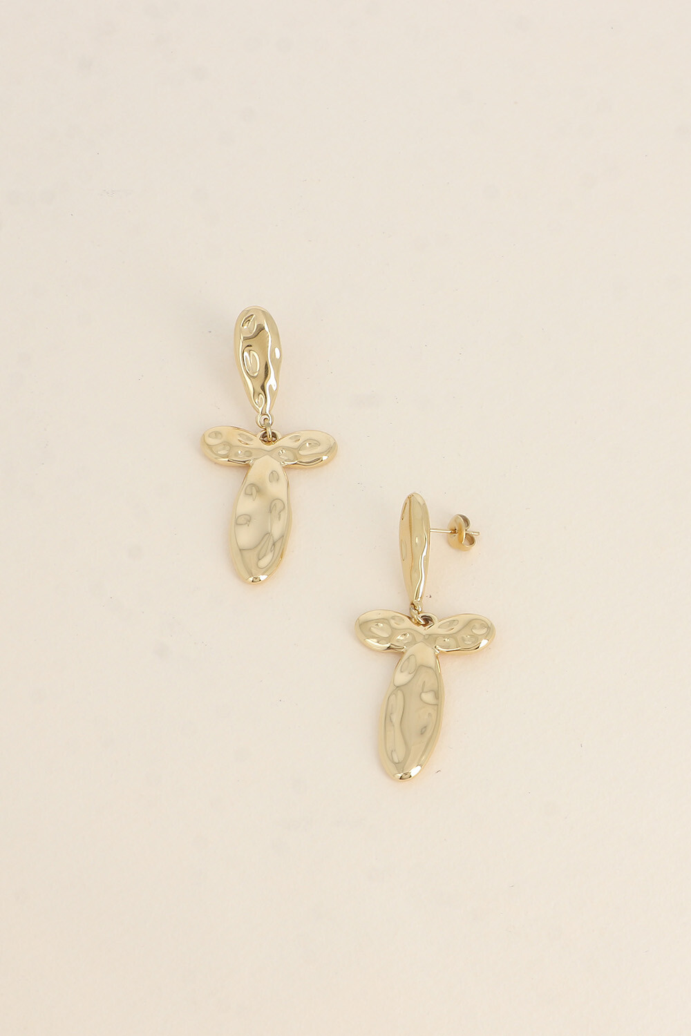 Grossiste Bohm - Boucles pendantes - 2 pièces en forme de croix légèrement martelée