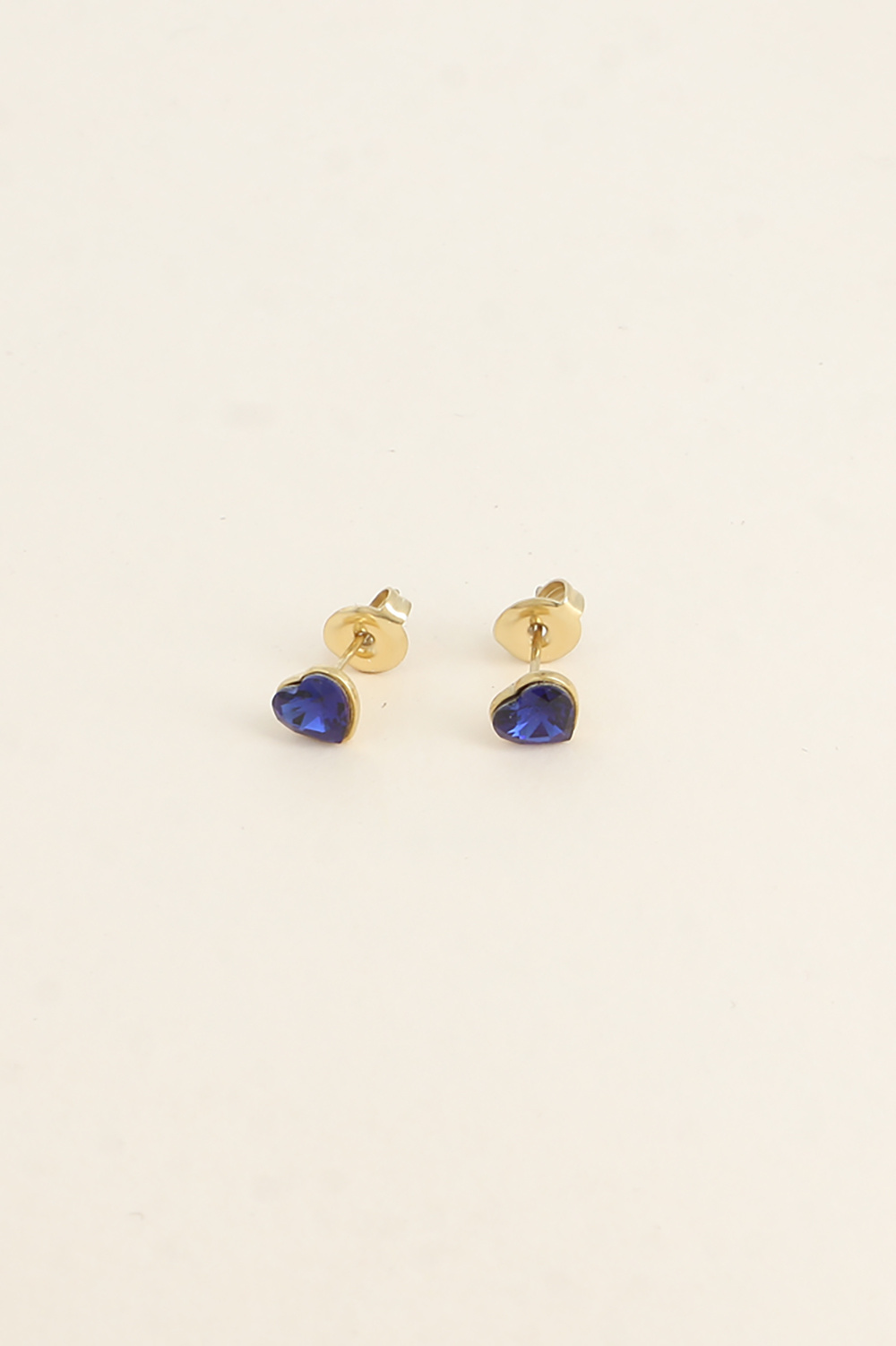 Mayorista Bohm - Pendientes de botón - corazón de cristal tallado de 6mm