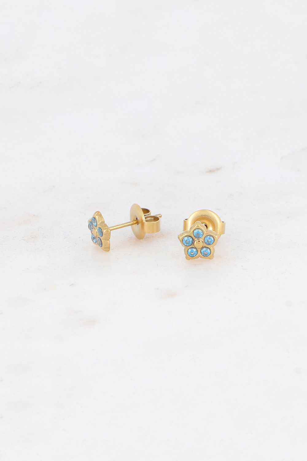 Grossiste Bohm - Boucles puces avec fleur et 5 oxydes de zirconium