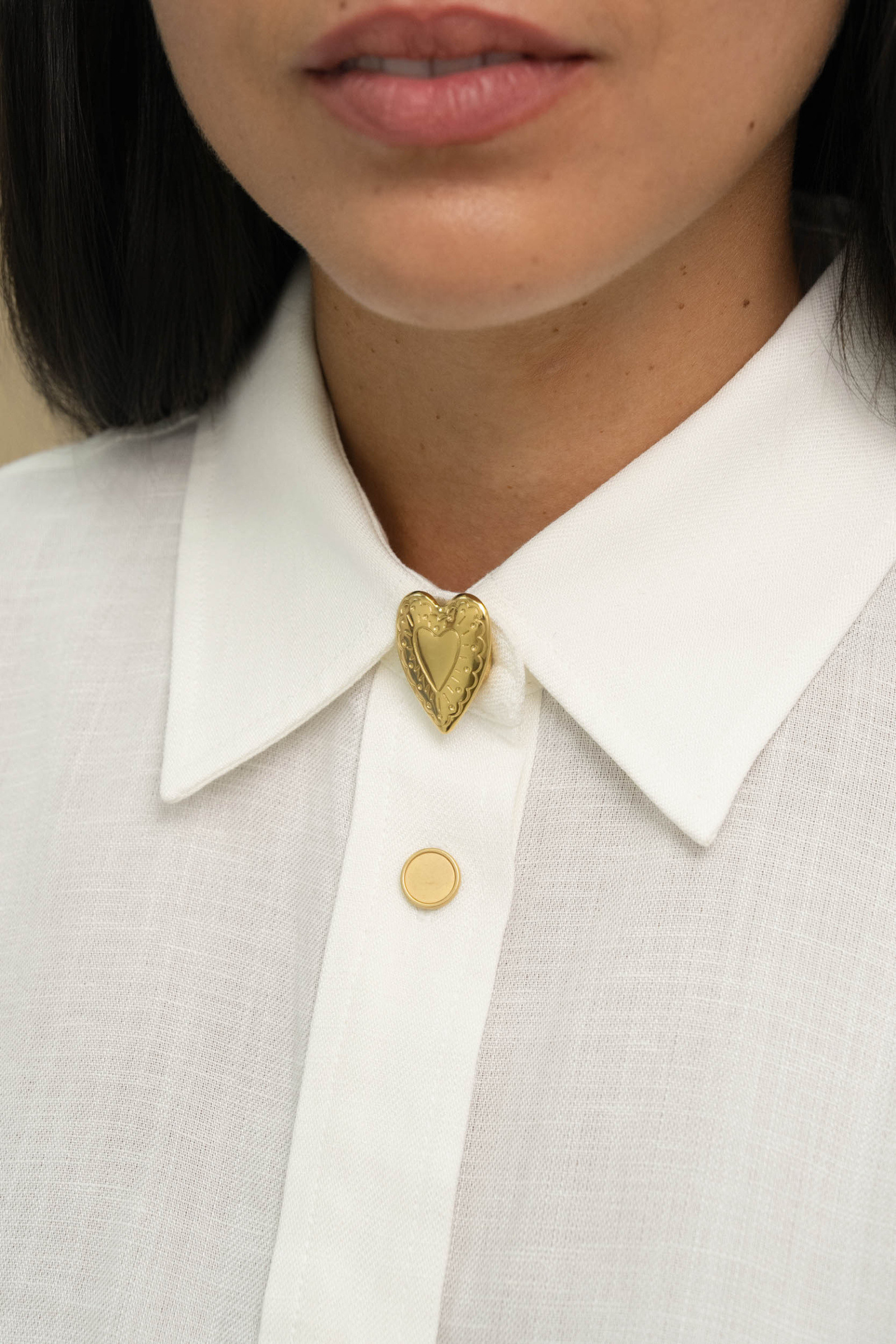 Grossiste Bohm - Couvre-bouton coeur en acier inoxydable