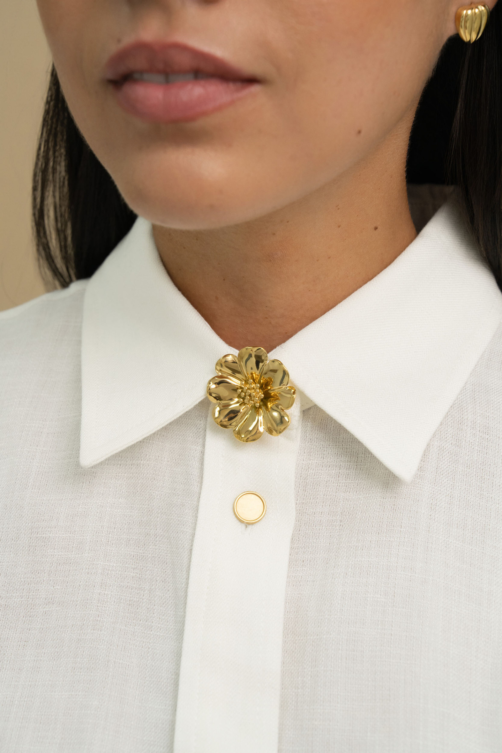 Grossiste Bohm - Couvre-bouton fleur en acier inoxydable