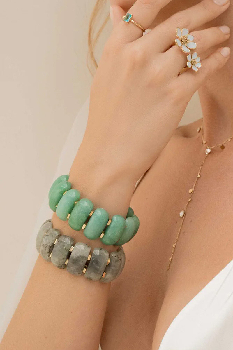 Grossiste Bohm - Bracelet Jennah - élastique avec grosses pierres naturelles