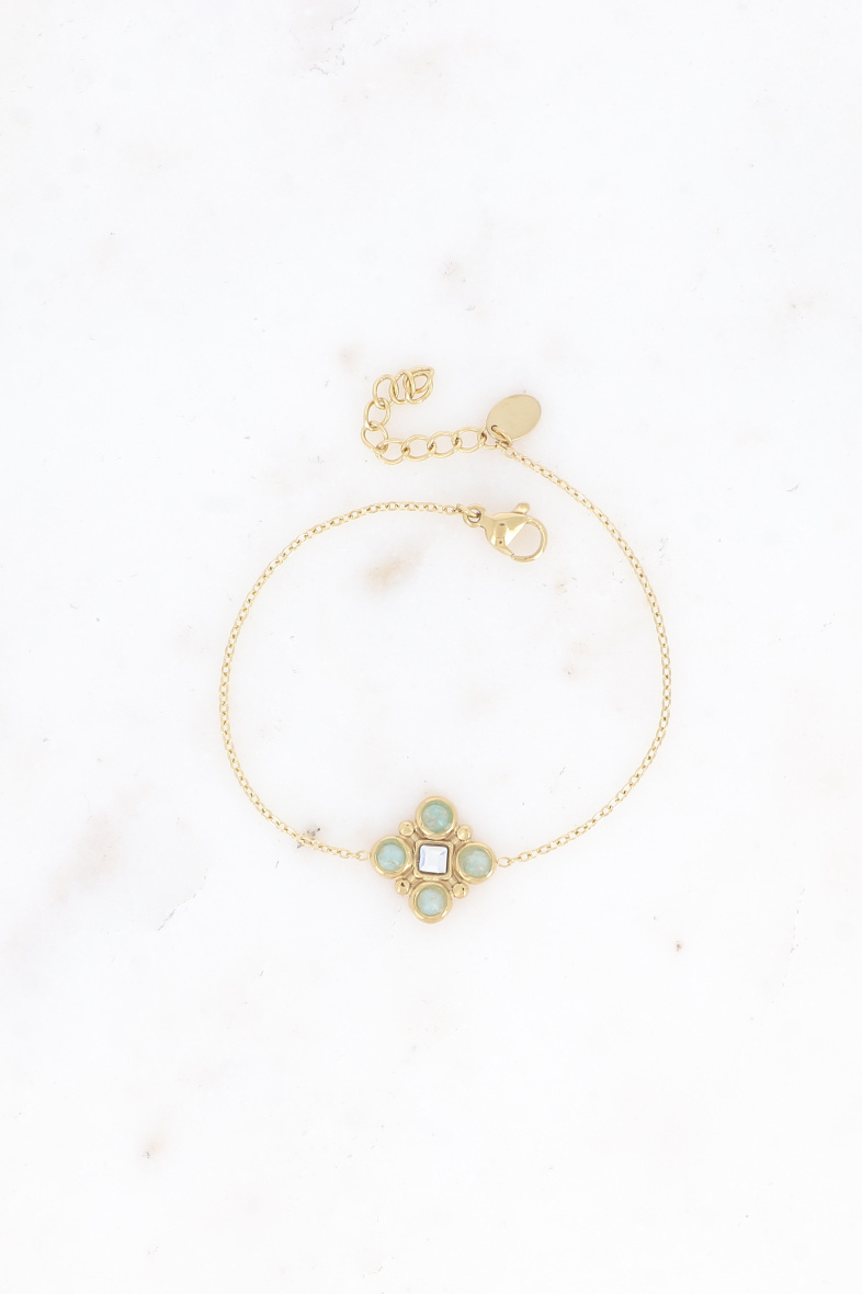 Mayorista Bohm - Pulsera - piedras naturales y cristal de talla cuadrada