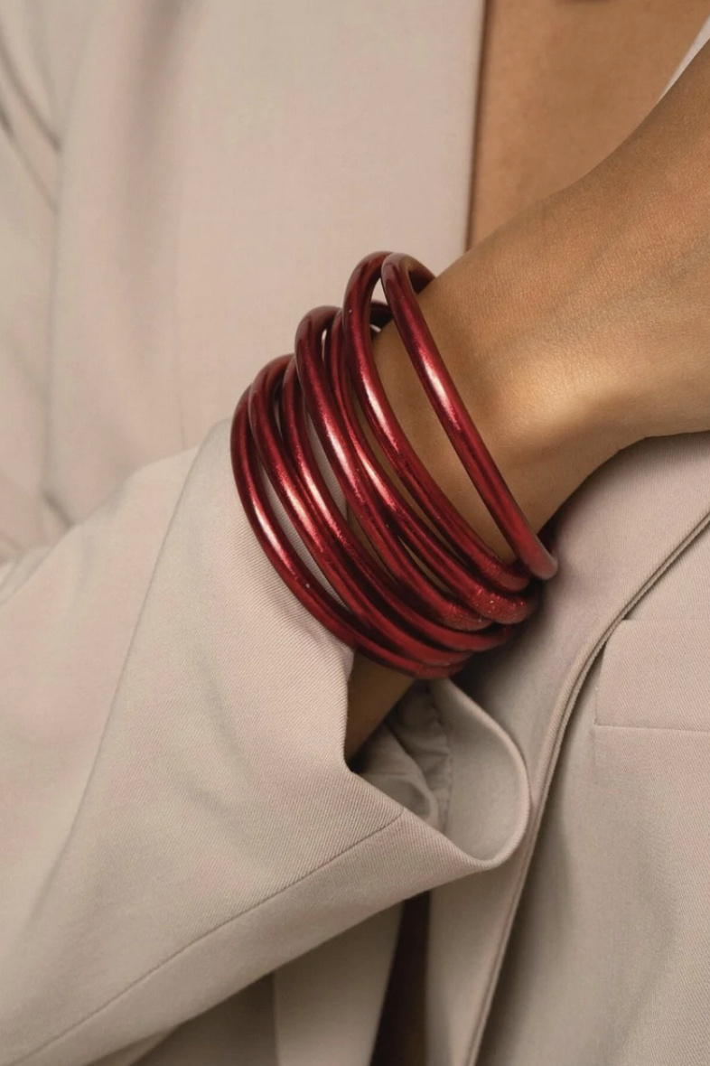 Grossista Bohm - Bracciale buddista rosso scuro spesso - Mantra in tailandese