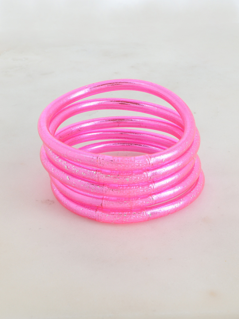 Grossista Bohm - Bracciale buddista rosa neon spesso - Mantra in tailandese