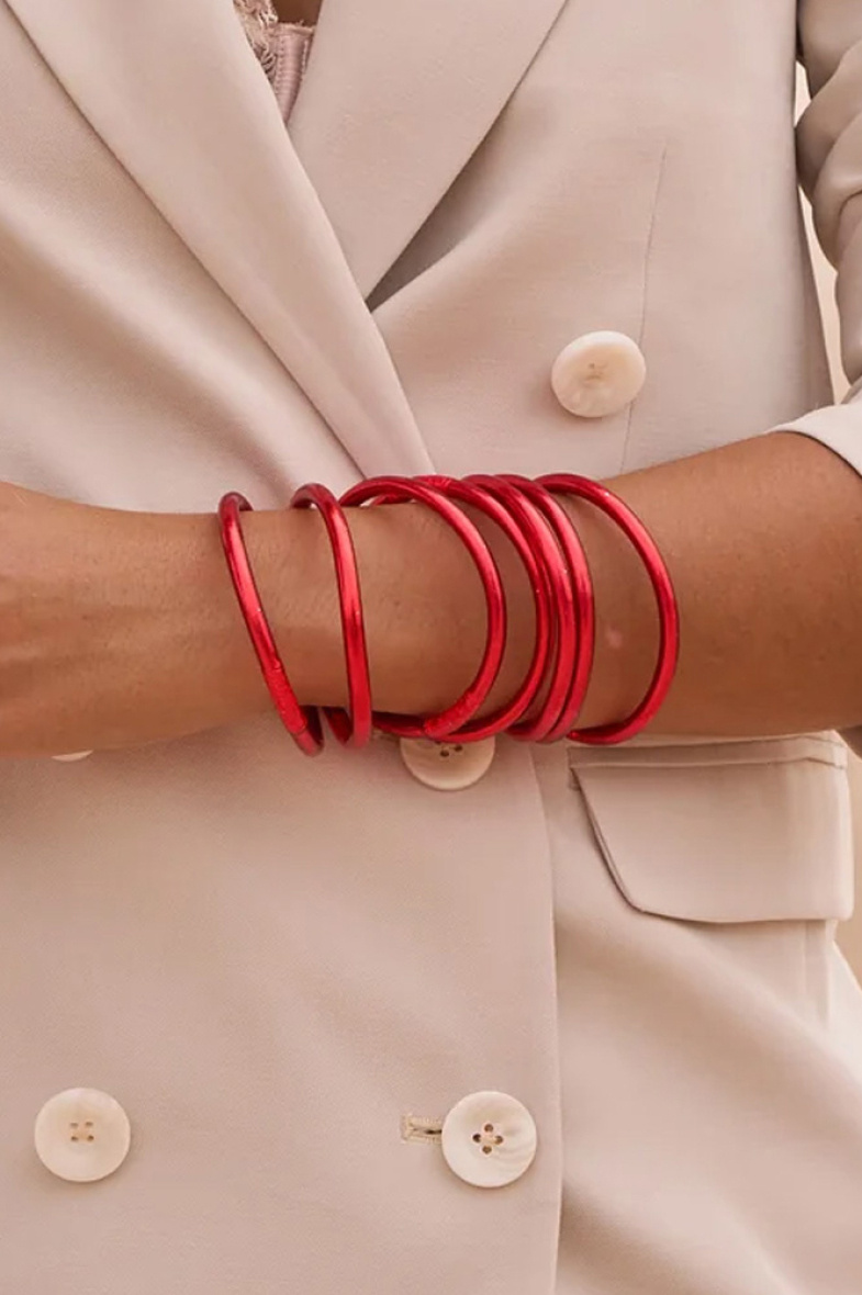 Grossista Bohm - Bracciale buddista rosso scuro e luminoso - Mantra in thailandese