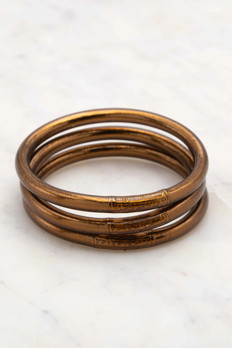 Grossista Bohm - Bracciale buddista spesso di cioccolato al latte - Mantra in tailandese