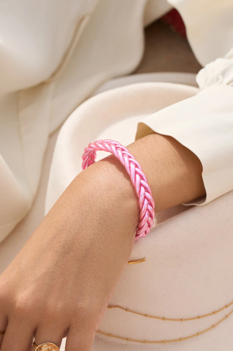 Grossista Bohm - Bracciale buddista intrecciato rosa pallido